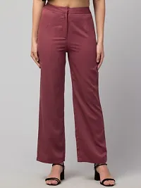 Women Solid Straight Palazzo Trousers-thumb1