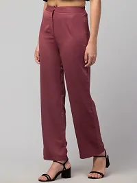 Women Solid Straight Palazzo Trousers-thumb2