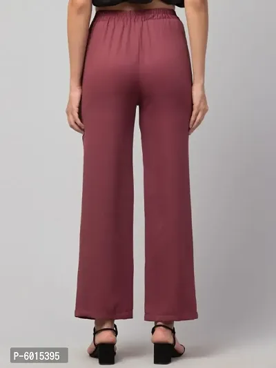 Women Solid Straight Palazzo Trousers-thumb4