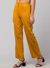 Women Solid Straight Palazzo Trousers-thumb2