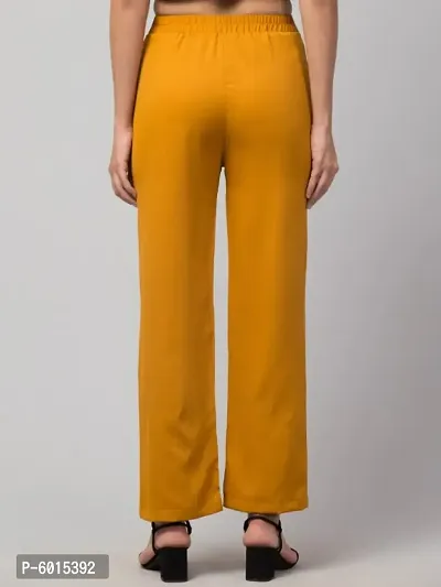 Women Solid Straight Palazzo Trousers-thumb4