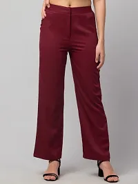 Women Solid Straight Palazzo Trousers-thumb1