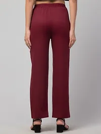 Women Solid Straight Palazzo Trousers-thumb3