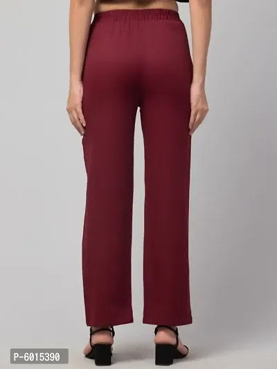 Women Solid Straight Palazzo Trousers-thumb4