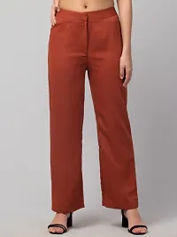 Women Solid Straight Palazzo Trousers-thumb1
