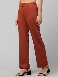 Women Solid Straight Palazzo Trousers-thumb3