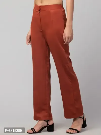 Women Solid Straight Palazzo Trousers-thumb4