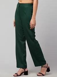 Women Solid Straight Palazzo Trousers-thumb1