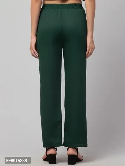 Women Solid Straight Palazzo Trousers-thumb3