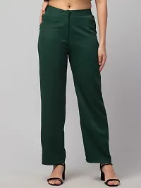 Women Solid Straight Palazzo Trousers-thumb3