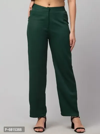 Women Solid Straight Palazzo Trousers-thumb4