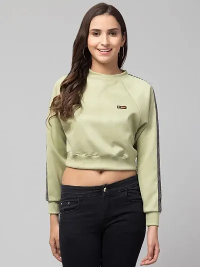 Women Relaxed Long sleeve Suede Sweatshirt