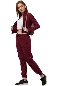 Women Zipper Lifestyle Solid Tracksuits-thumb2