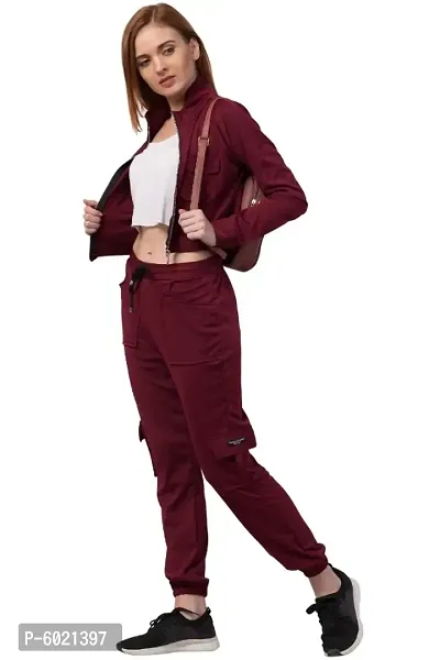 Women Zipper Lifestyle Solid Tracksuits-thumb3