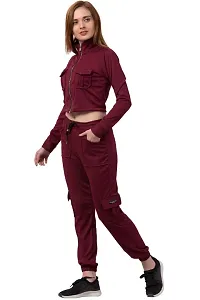 Women Zipper Lifestyle Solid Tracksuits-thumb3