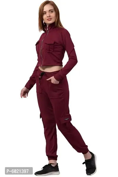 Women Zipper Lifestyle Solid Tracksuits-thumb4