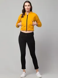 Women Regular fit Solid Bomber jacket-thumb2