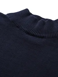Men Navy Blue Solid Pullover Sweater-thumb1