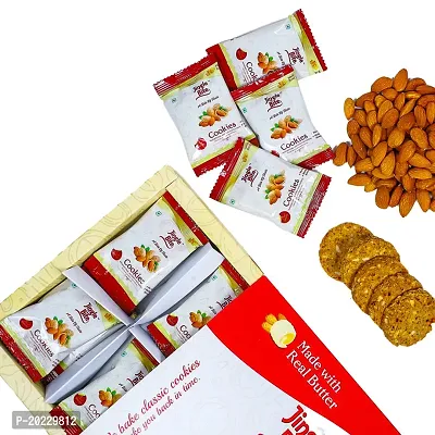 Jingle Bite A Bite of Taste Trial Pack Almond Cookies Assorted Cookies - Masala Cookiesbox 12 pcs No Maida Almond Flour California Almonds Healthy guilt-free Tasty Delicious and Crunchy