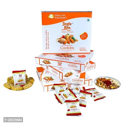 Jingle Bite A Bite of Taste Almond Cocktail Nuts Cookies 12 pcs No Maida Almond Flour California Almonds Healthy guilt-free Tasty Delicious and Crunchy-thumb0