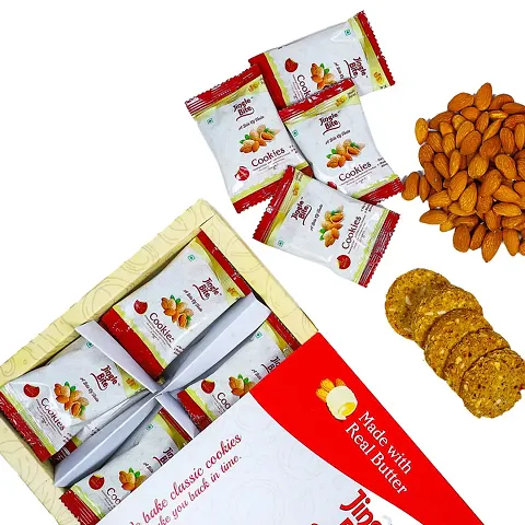 Jingle Bite A Bite of Taste Trial Pack Almond Cookies Assorted Cookies box 12 pcs-Almond Masala Cookies No Maida Almond Flour California Almonds Healthy guilt-free Tasty Delicious and Crunchy