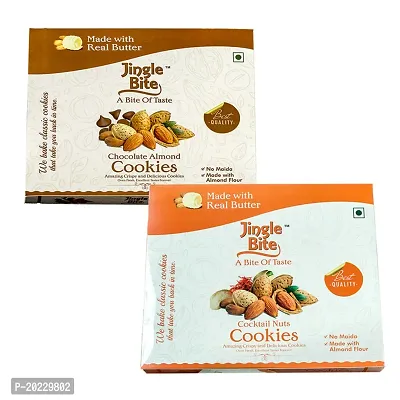Jingle Bite A Bite of Taste Chocolate Almond Cookies 12 pcs No Maida Almond Flour California Almonds Healthy guilt-free Tasty Delicious and Crunchy-thumb0