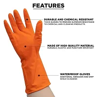 Reusable Rubber Hand Gloves Stretchable Gloves for Washing Cleaning Kitchen Garden-thumb1