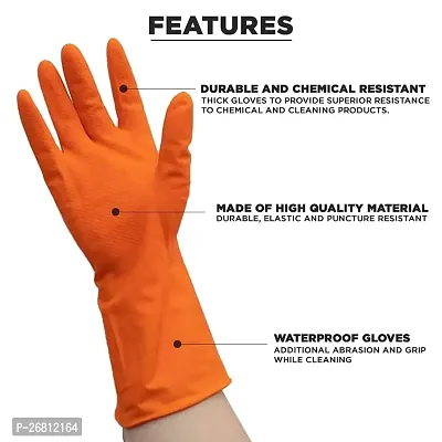 Reusable Rubber Hand Gloves Stretchable Gloves for Washing Cleaning Kitchen Garden-thumb2