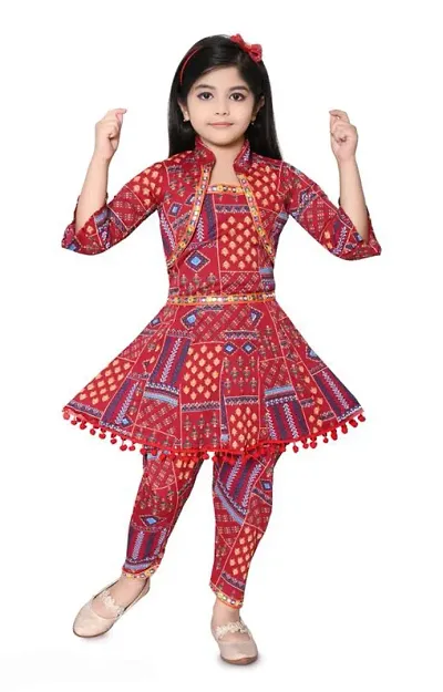 Girls Rayon Stitched Salwar Suit Sets 