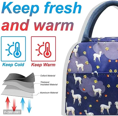 Prextex Lunch Bag Lunch Box for Women Men Reusable Insulated Lunch Tote Bag, Leakproof Thermal Cooler Sack Food Handbags Case High Capacity for Travel Work School Picnic - Purple Alpca-thumb2