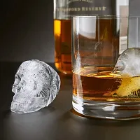 Unyks Star 3D Skull Ice Mold, Super Flexible Silicone Ice Cube Mold, Makes Four Giant Skulls, Whiskey Ice Mould (Pack of 1)-thumb1