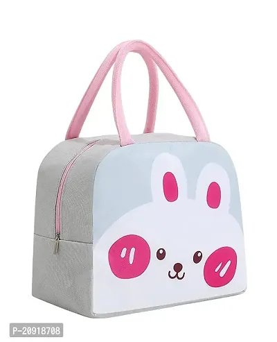 FowWelt Insulated Reusable Lunch Bag Tote Bag for Women Printed Lunch Bag for School Picnic Office Outdoor Gym (Grey Rabbit)
