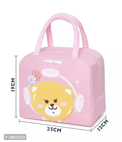 Unyks Star Insulated Reusable Lunch Bag Tote Bag for Women Printed Lunch Bag for School Picnic Office Outdoor Gym (Pink Space Park)-thumb2