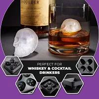 FowWelt Silicone Ice Cube Trays for Freezer - Large 3D Skull Ice Cube Mould - Set of 1-thumb2