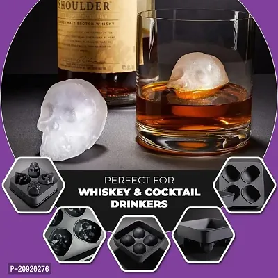 FowWelt Silicone Ice Cube Trays for Freezer - Large 3D Skull Ice Cube Mould - Set of 1-thumb3