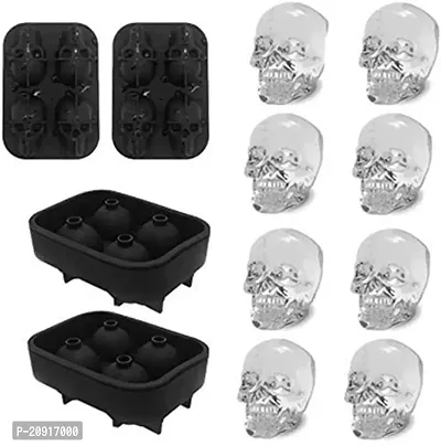 Unyks Star 3D Skull Ice Mold-2Pack,Easy Release Silicone Mold,8 Cute and Funny Ice Skull for Whiskey,Cocktails and Juice Beverages (Pack of 2)-thumb0
