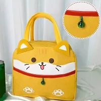 Unyks Star Insulated Reusable Lunch Bag Tote Bag for Women Printed Lunch Bag for School Picnic Office Outdoor Gym (3D Yellow White Cat)-thumb2