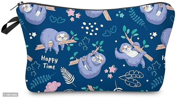 Unyks Star Small Makeup Bags, Cute Travel Waterproof Cosmetic Pouch Toiletry Bag Accessories Organizer for Women and Girls (Blue Sloth)