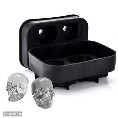 Prextex Silicone 3D Skull Ice Tray, Ice Trays for Freezer - Create Chilling Moments with Unique Skull-Shaped Ice Cubes - Pack of 1