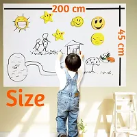 Unyks Star Whiteboard Sticker Wall Decal,Self-Adhesive White Board Sticker Vinyl Peel and Stick Paper for School, Office, Home, Kids Drawing with 1 Marker (45x200cm)-thumb1