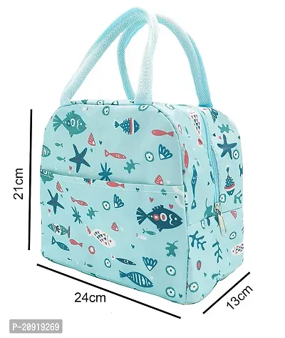 FowWelt Insulated Lunch Bags Small for Women Work, Student, Kids to School, Thermal Cooler Tote Bag, Picnic Organizer Storage Lunch Box Portable and Reusable (Blue Fish)-thumb3