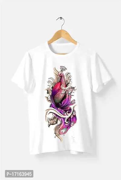 art colorful printed peacock tshirt-BP59