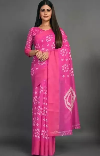 Trending Cotton Blend Saree with Blouse piece 