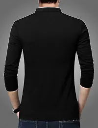 Black Cotton Blend Tshirt For Men-thumb1