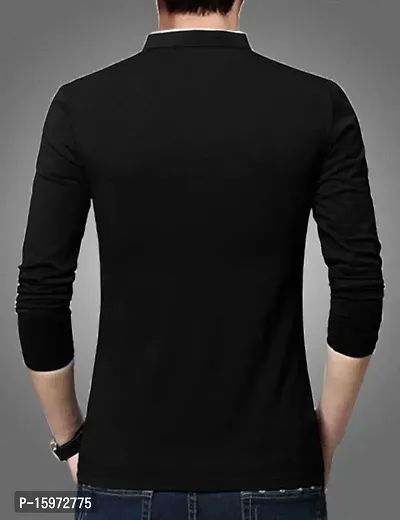 Black Cotton Blend Tshirt For Men-thumb2