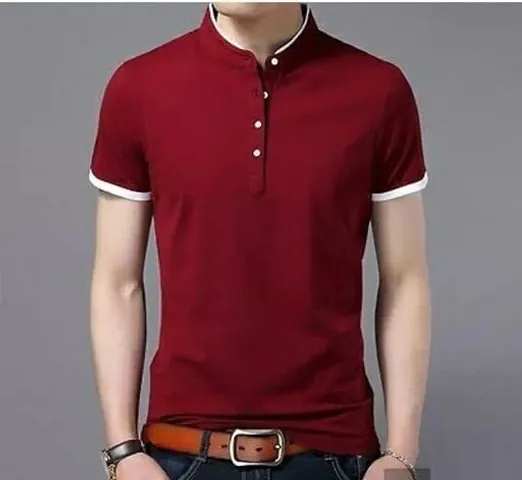 Stylish Solid Short Sleeves Tees for Men