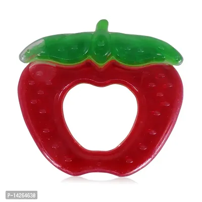 ASEENAA PREMIUM WATER FILLED TOY TEETHER APPLE SHAPE WITH RING KEY TEETHER | PACK OF 1 (Red)