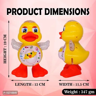 Dancing Duck Toy With Vibrant Light Effect And Musial Sound | Best Gift Dancing Toy For Girls Boys Toddlers And Babies | Yellow Colour | Pack Of 1-thumb3