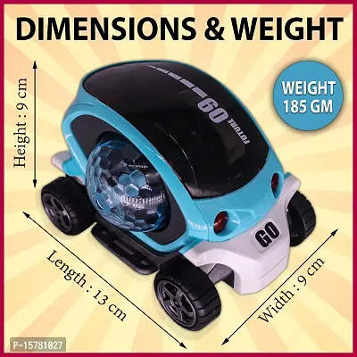 Aseenaa Stunt Car 360 Degree Rotating Bump  Go Toy With 4D Lights  Musical Sounds | Battery Operated Future Car For Kids | Pack Of 1, (Multicolor)-thumb2