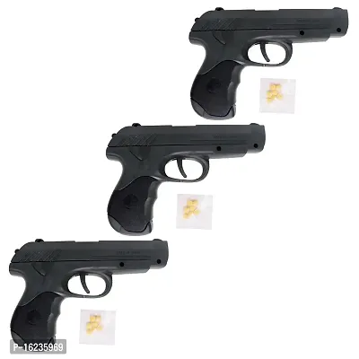 Aseenaa Air Gun Toy Gun Combo With Bullets For Gift To Kids  Children | Safe  Long Range Shooting Guns Toys For Boys  Girls | Colour : Black | Set Of 3-thumb0